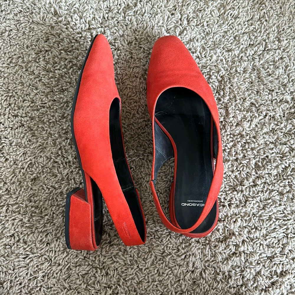 Vagabond Women’s red suede slip ons